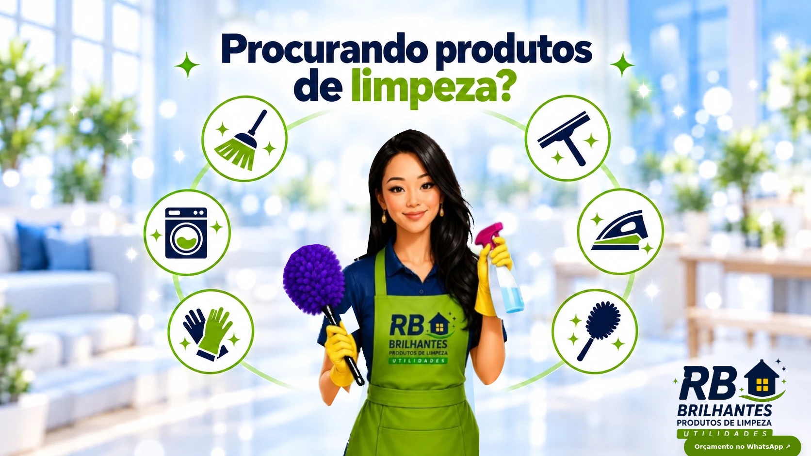 RB Brilhantes: produtos de limpeza e utilidades.